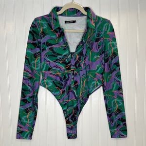 Local Heroes Jungle Bodysuit Medium Long Sleeve High Leg